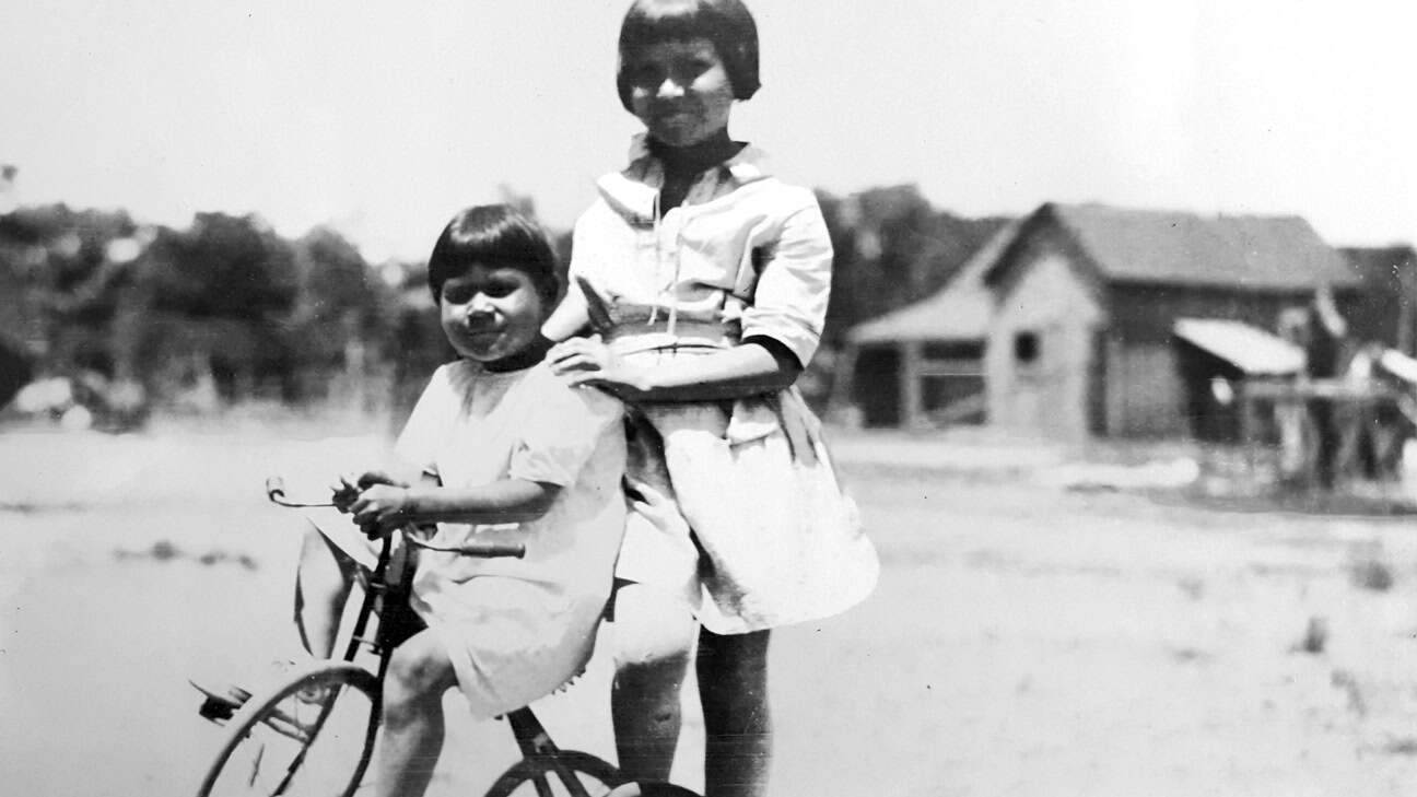Choctaw Girls On Tricycle