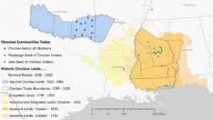 Map of Choctaw Communities and Lands