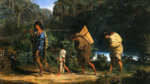 Louisiana Indians Walking Along a Bayou by Alfred Boisseau