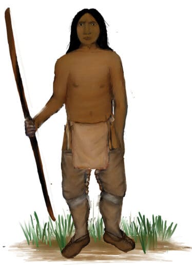 Drawing of a typical Choctaw man's clothing in the 1700s