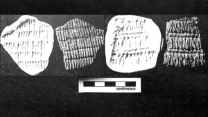 Examples of potsherds with textile impressions