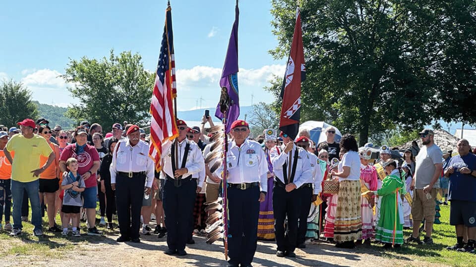 The Choctaw Nation Color Guard lead the way during the 2024 Trail of Tear walk