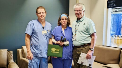 Michelle Heil receives the inpatient award for the second quarter in a row