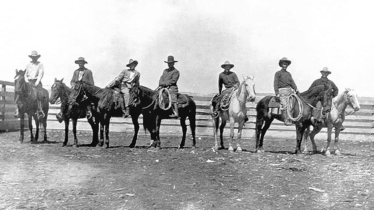 Locke family members on horses