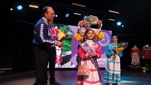 Little Miss Choctaw Nation is crowned onstage.