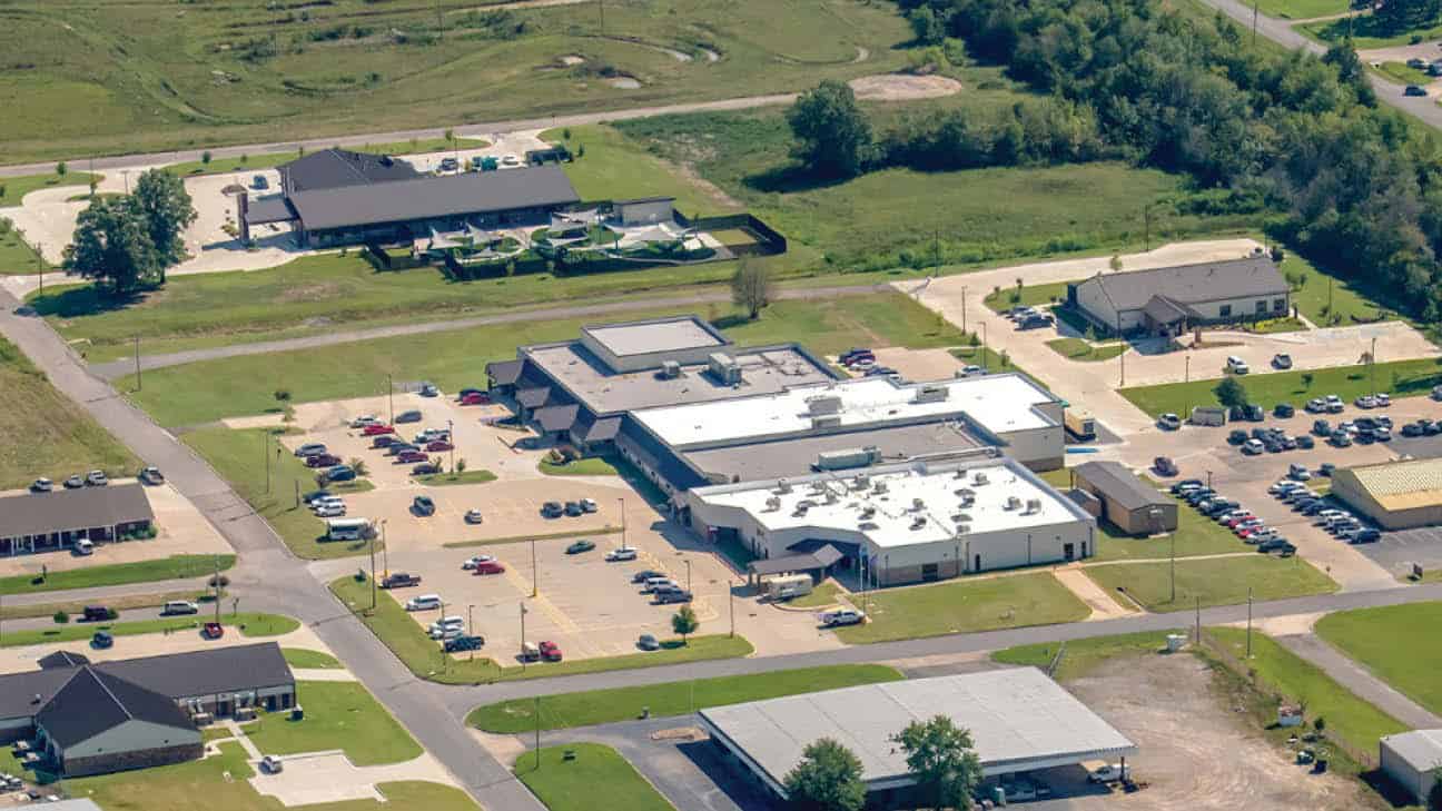 Aerial view of the Poteau, OK campus