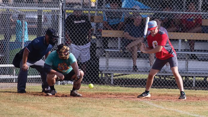 A batter at the plate.