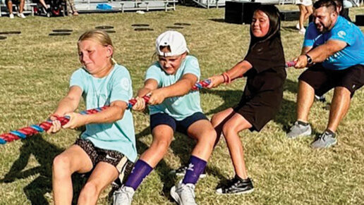 Tug-of war was just one of the challenges at the youth fitness challenge.