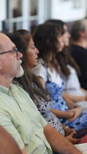 Church goers enjoy the worship service on Sunday morning of the 2024 Labor Day Festival.