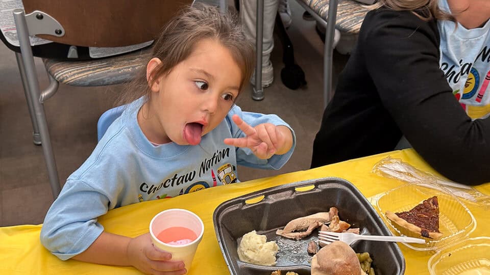 People enjoy their community meals at the Choctaw Nation Community Centers.