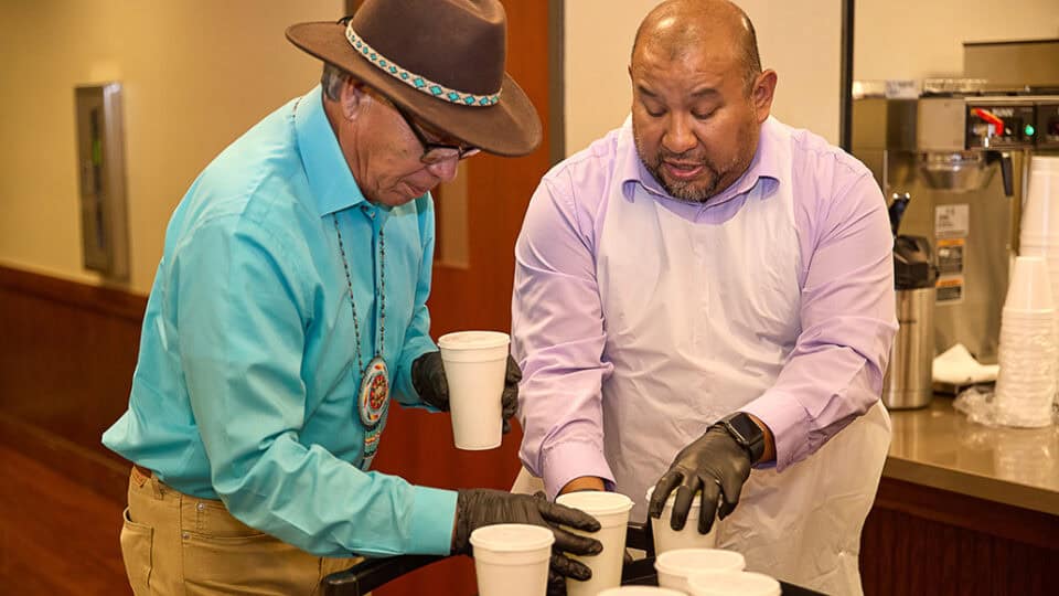 People enjoy their community meals at the Choctaw Nation Community Centers.