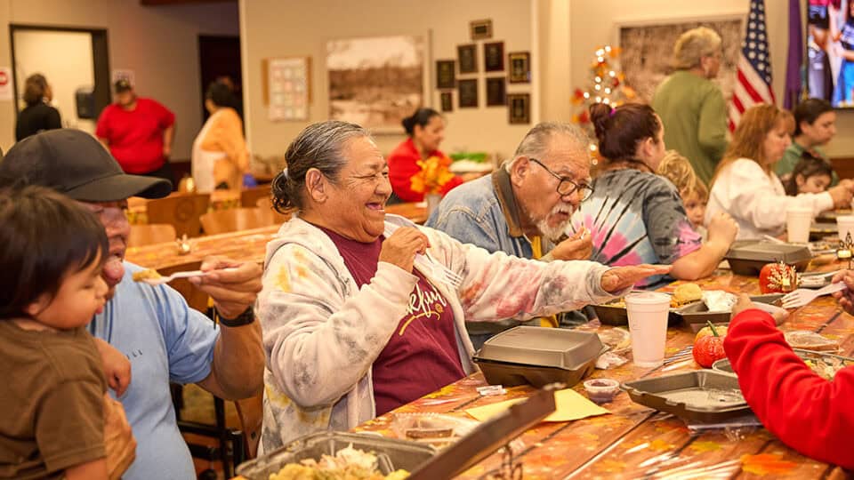 People enjoy their community meals at the Choctaw Nation Community Centers.