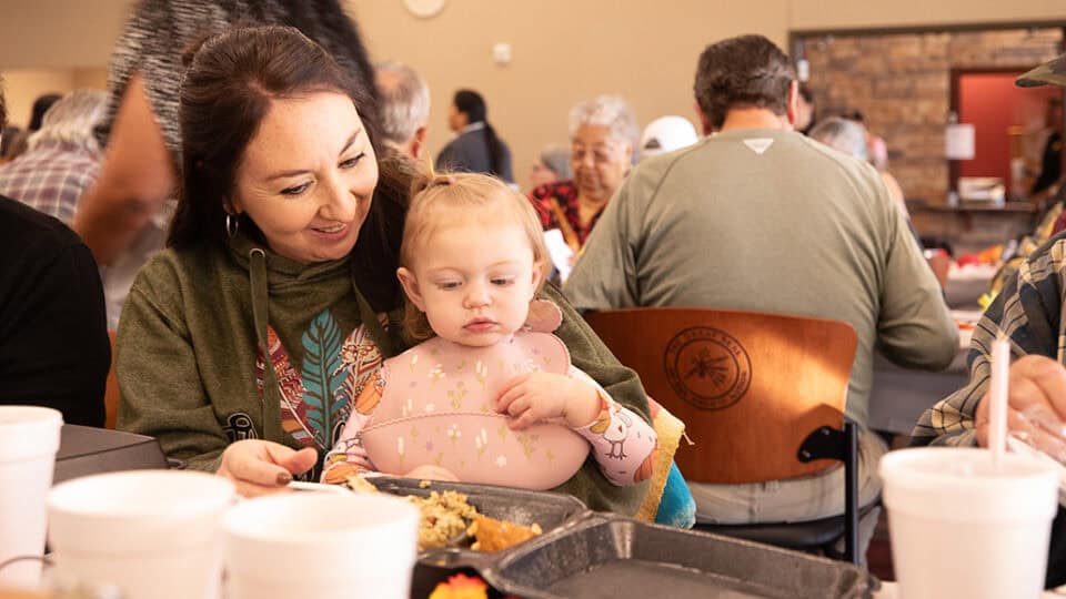 People enjoy their community meals at the Choctaw Nation Community Centers.